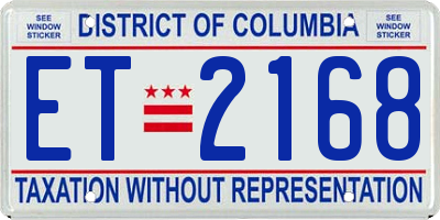 DC license plate ET2168