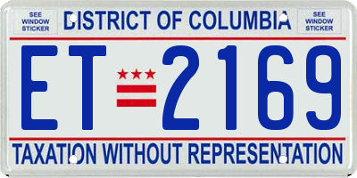 DC license plate ET2169