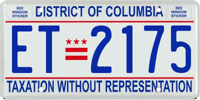 DC license plate ET2175