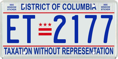 DC license plate ET2177