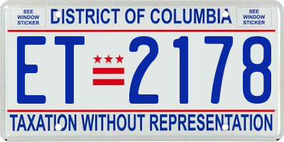 DC license plate ET2178