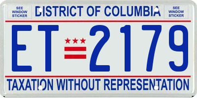 DC license plate ET2179
