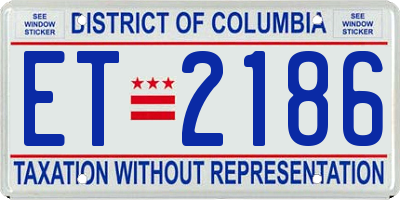 DC license plate ET2186
