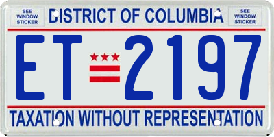 DC license plate ET2197