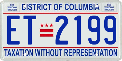 DC license plate ET2199