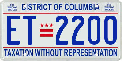 DC license plate ET2200