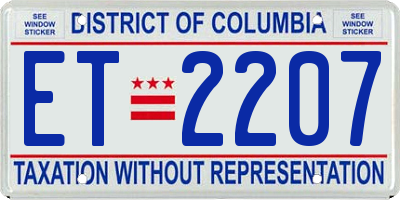 DC license plate ET2207