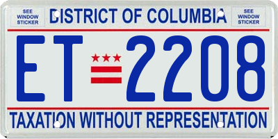 DC license plate ET2208
