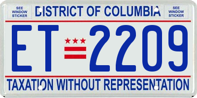 DC license plate ET2209