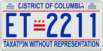 DC license plate ET2211