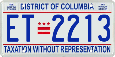 DC license plate ET2213