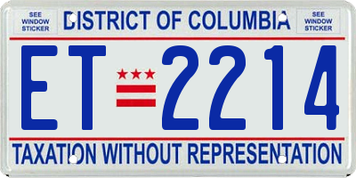 DC license plate ET2214