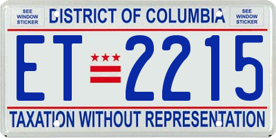 DC license plate ET2215