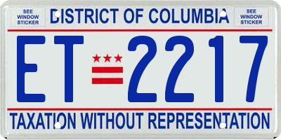 DC license plate ET2217