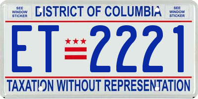 DC license plate ET2221