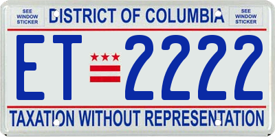 DC license plate ET2222
