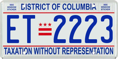 DC license plate ET2223