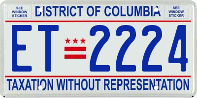 DC license plate ET2224