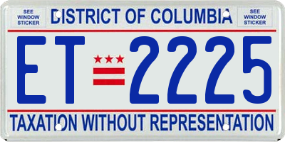DC license plate ET2225