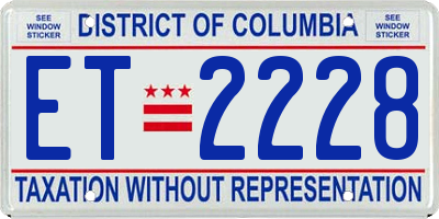DC license plate ET2228