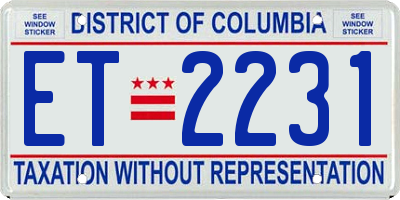DC license plate ET2231