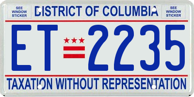 DC license plate ET2235