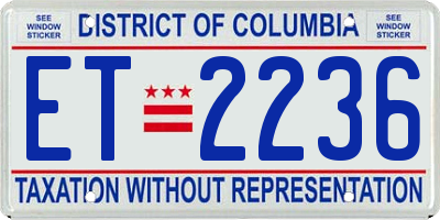DC license plate ET2236