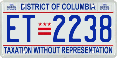 DC license plate ET2238