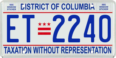 DC license plate ET2240