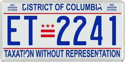 DC license plate ET2241