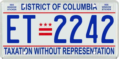 DC license plate ET2242