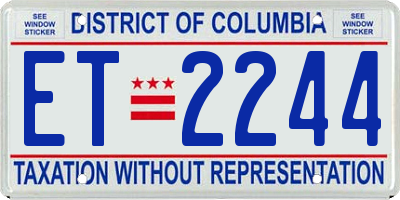 DC license plate ET2244