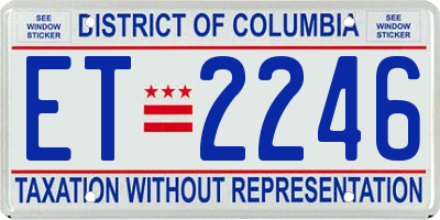 DC license plate ET2246