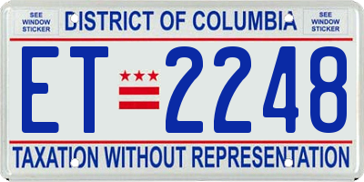 DC license plate ET2248