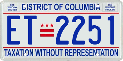 DC license plate ET2251
