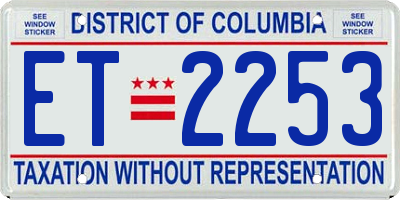 DC license plate ET2253