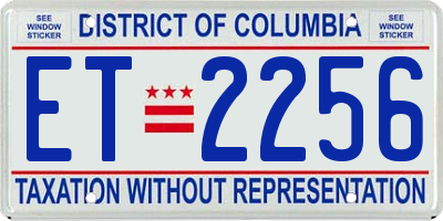 DC license plate ET2256