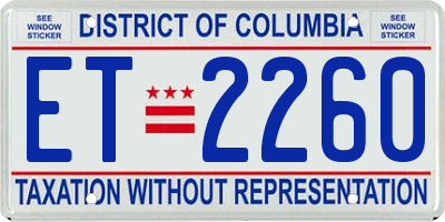 DC license plate ET2260