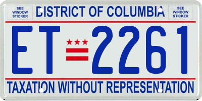 DC license plate ET2261