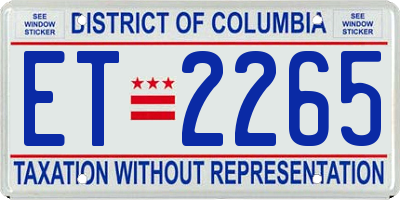 DC license plate ET2265