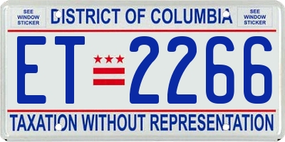 DC license plate ET2266
