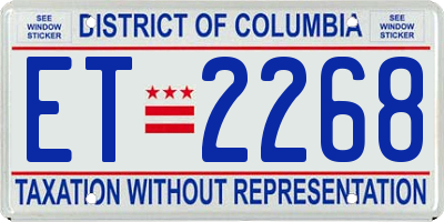DC license plate ET2268