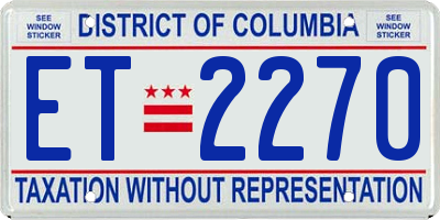 DC license plate ET2270