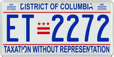 DC license plate ET2272