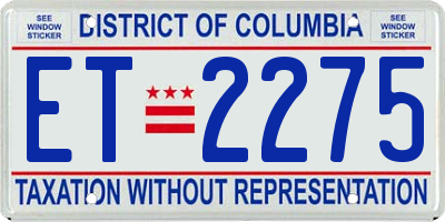DC license plate ET2275