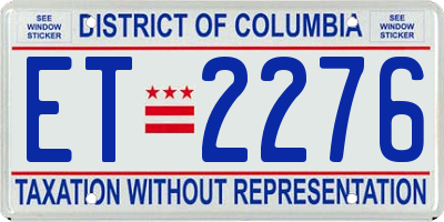 DC license plate ET2276