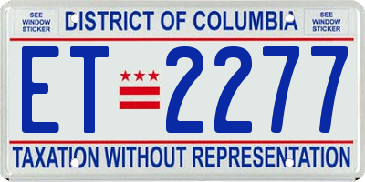 DC license plate ET2277