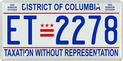 DC license plate ET2278