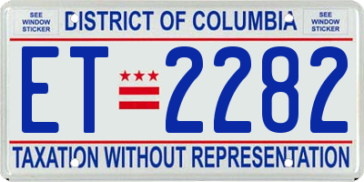 DC license plate ET2282