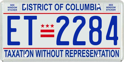 DC license plate ET2284